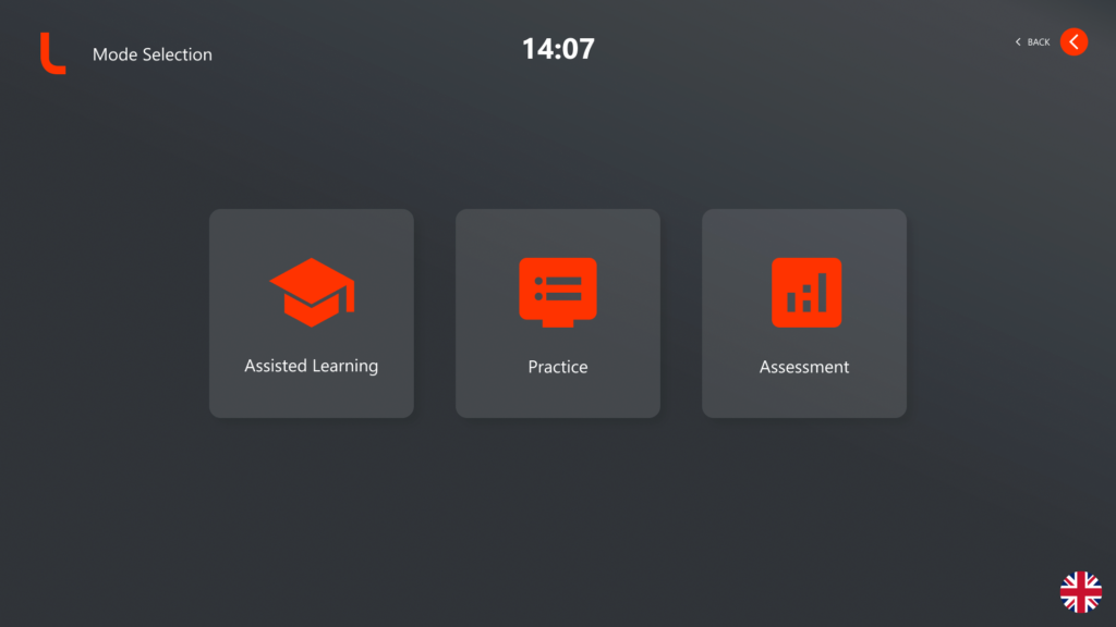 assisted learning, practice and assessment mode in the luminous PORTAL interface