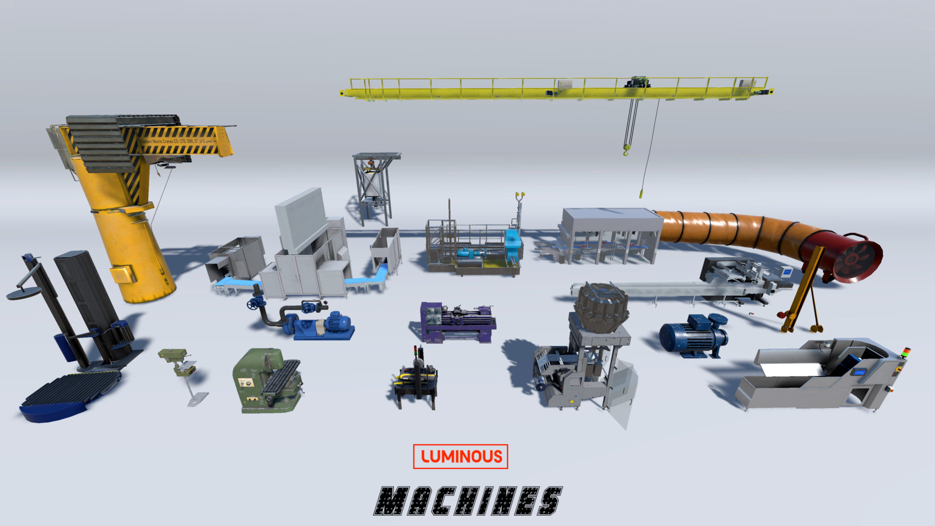 luminous virtual reality 3d assets for industrial machinery